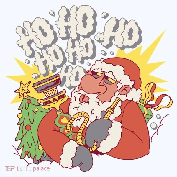 Santa Claus Smoking Hookah Bucket Hat