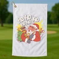 Santa Claus Smoking Hookah Golf Towel thumb 1