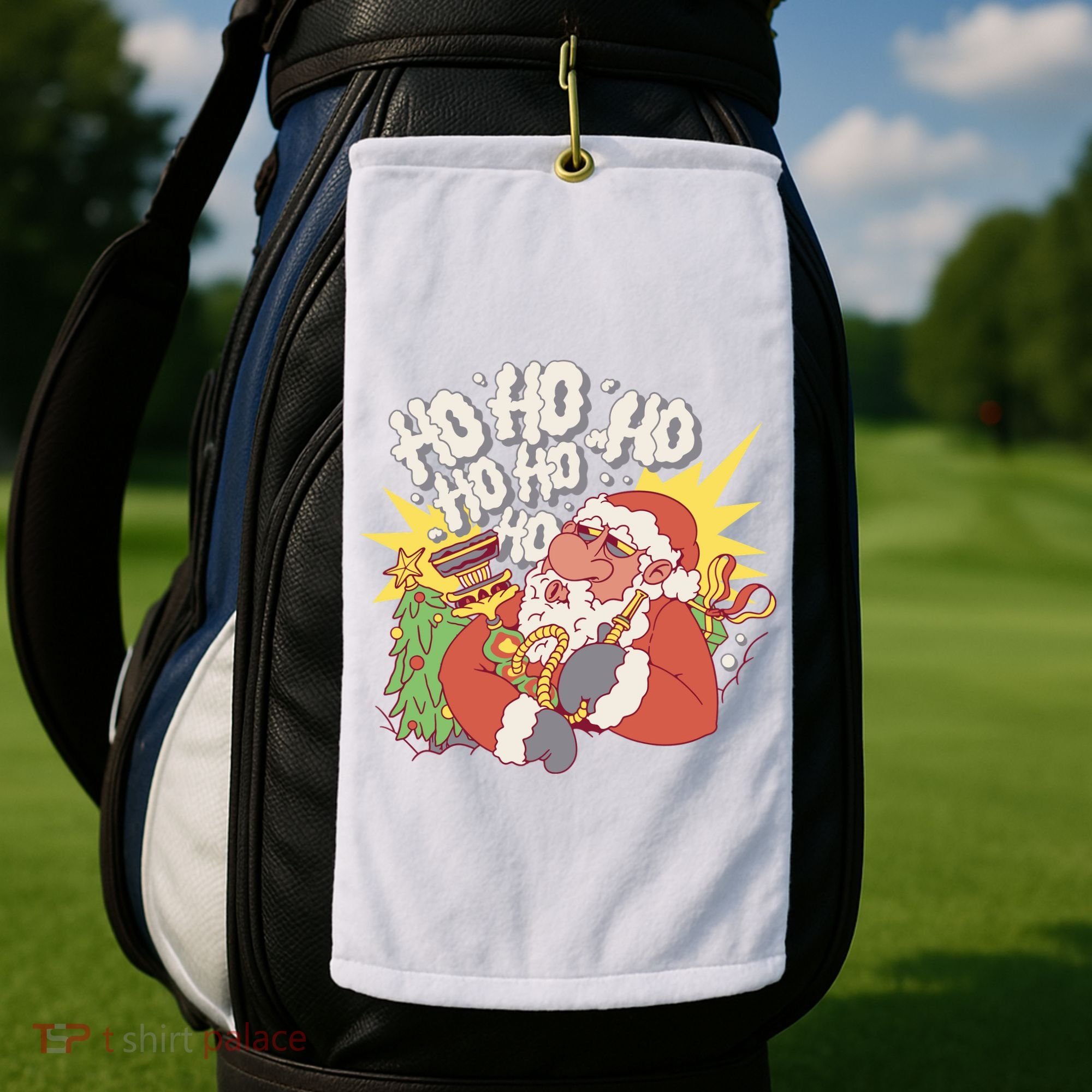 Santa Claus Smoking Hookah Golf Towel