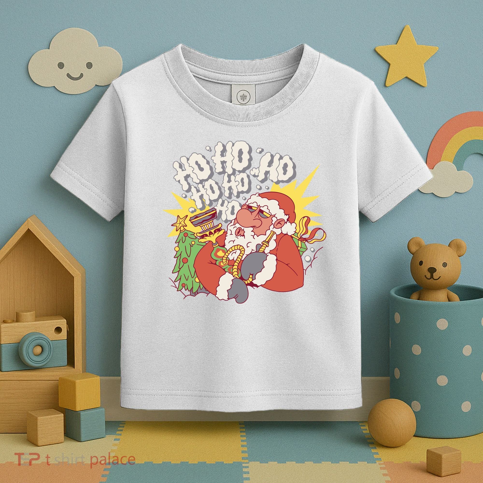 Santa Claus Smoking Hookah Toddler T-Shirt