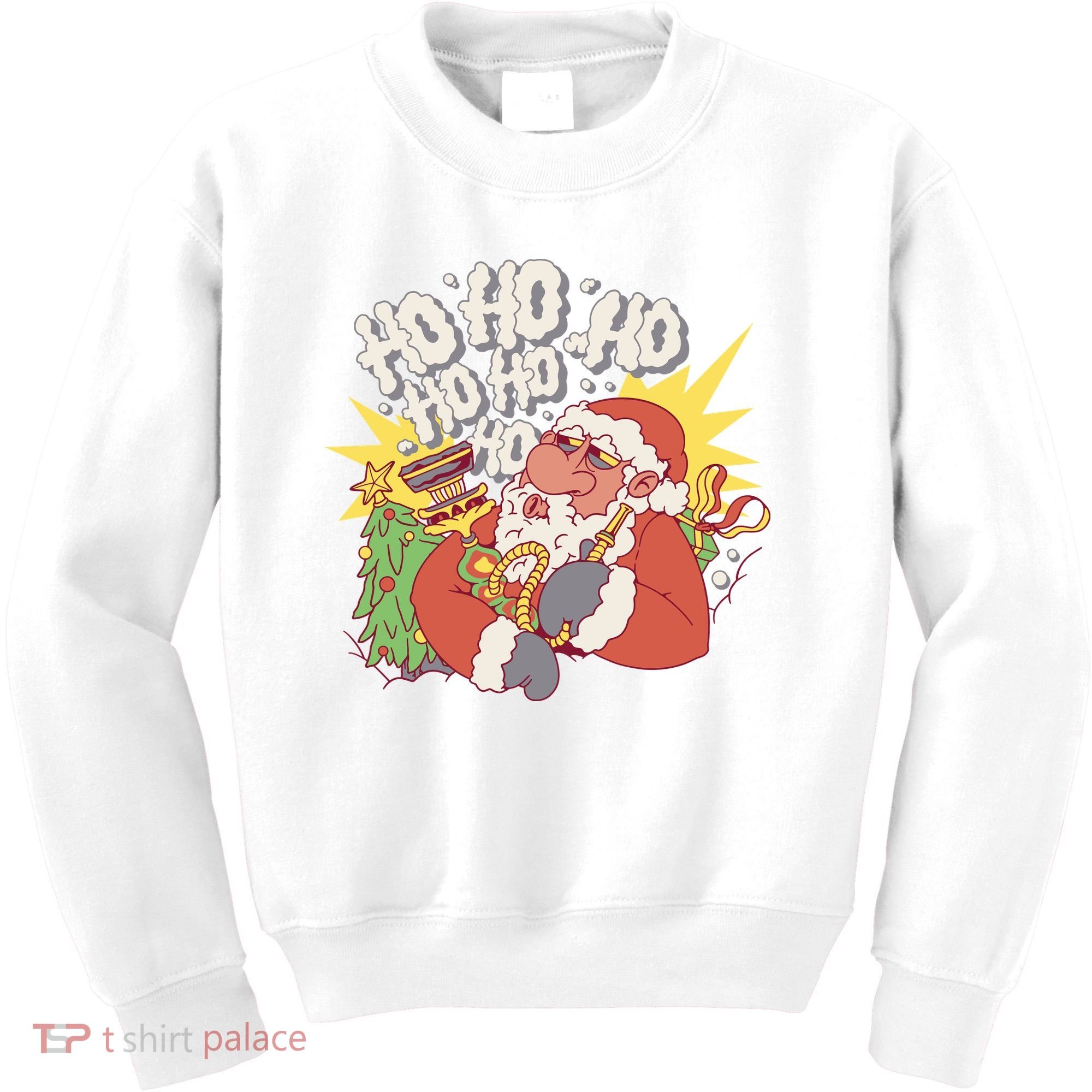 Santa Claus Smoking Hookah Kids Sweatshirt