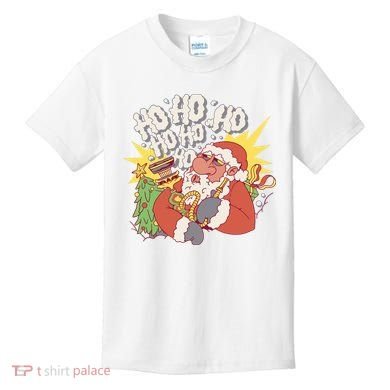 Santa Claus Smoking Hookah Kids T-Shirt