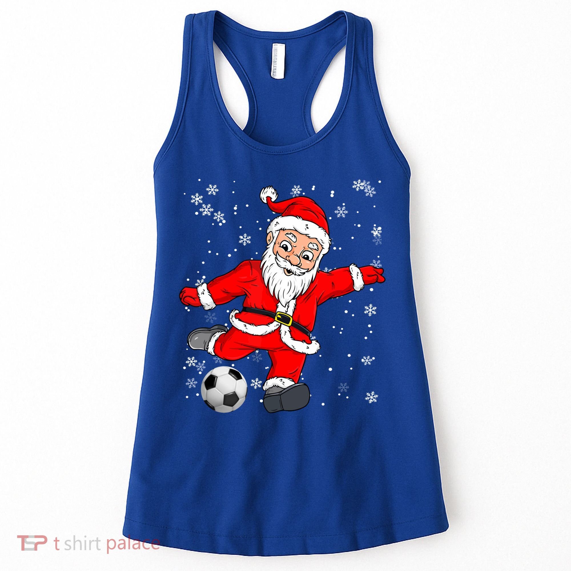 Santa Claus Soccer Christmas Xmas Party Sport Lover Funny Gift Women's Tank Top