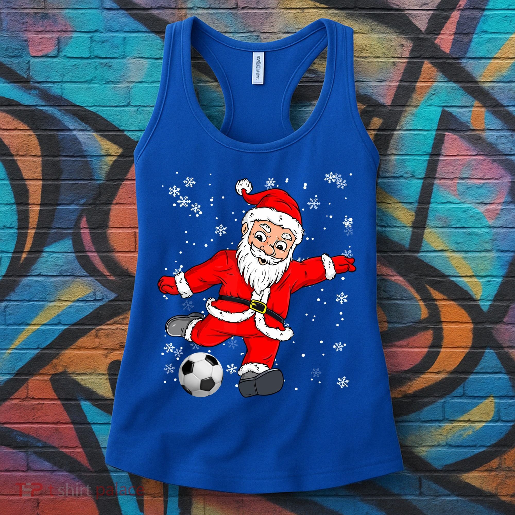 Santa Claus Soccer Christmas Xmas Party Sport Lover Funny Gift Women's Tank Top