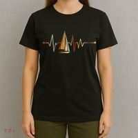 Sea Captain Sail Boat Heartbeat Boat Sailing T-Shirt thumb 4