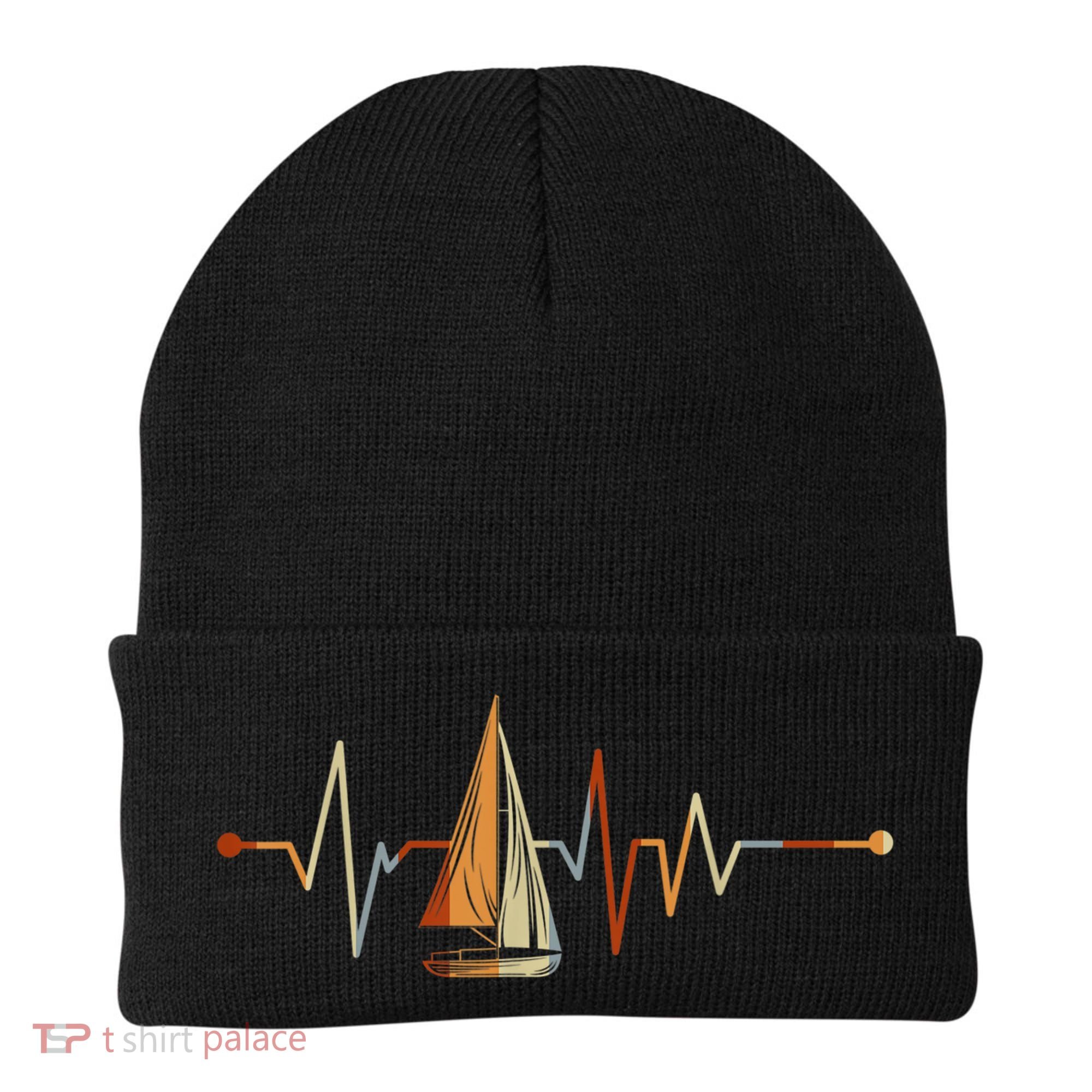 Sea Captain Sail Boat Heartbeat Boat Sailing Beanie