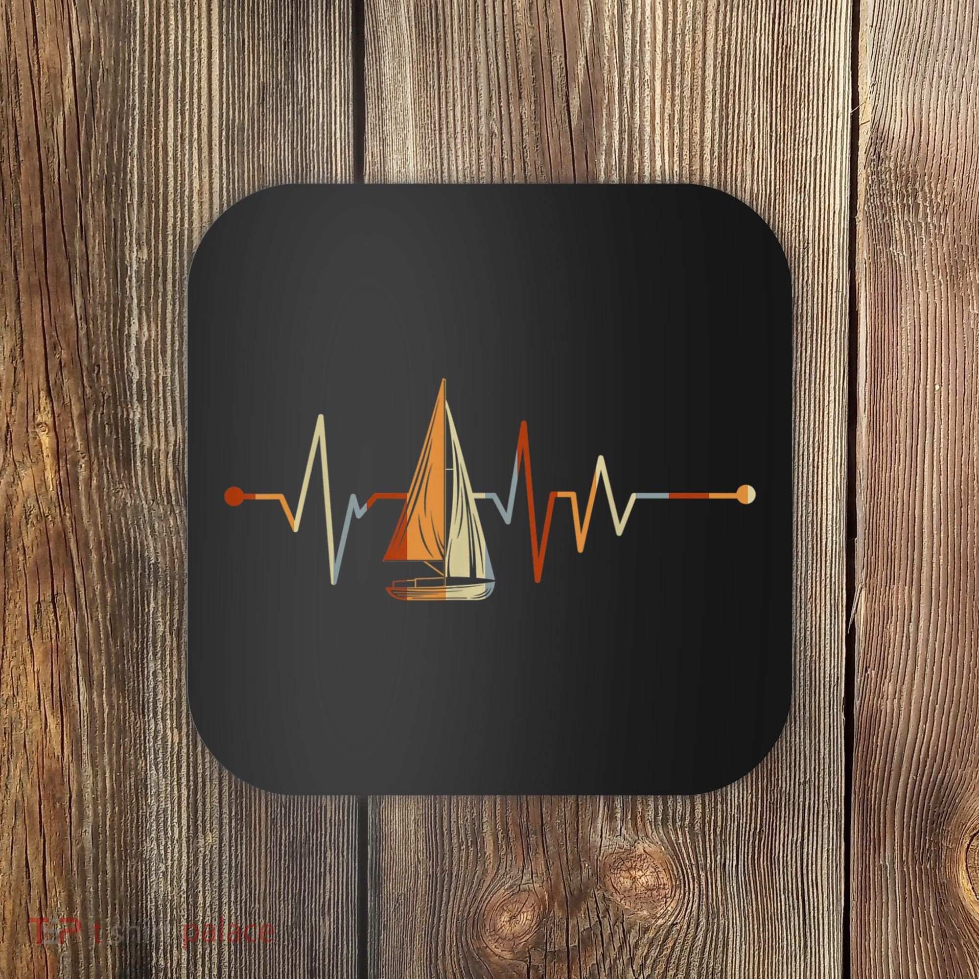 Sea Captain Sail Boat Heartbeat Boat Sailing Coaster