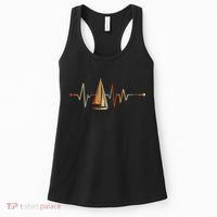 Sea Captain Sail Boat Heartbeat Boat Sailing Women's Tank Top thumb 0