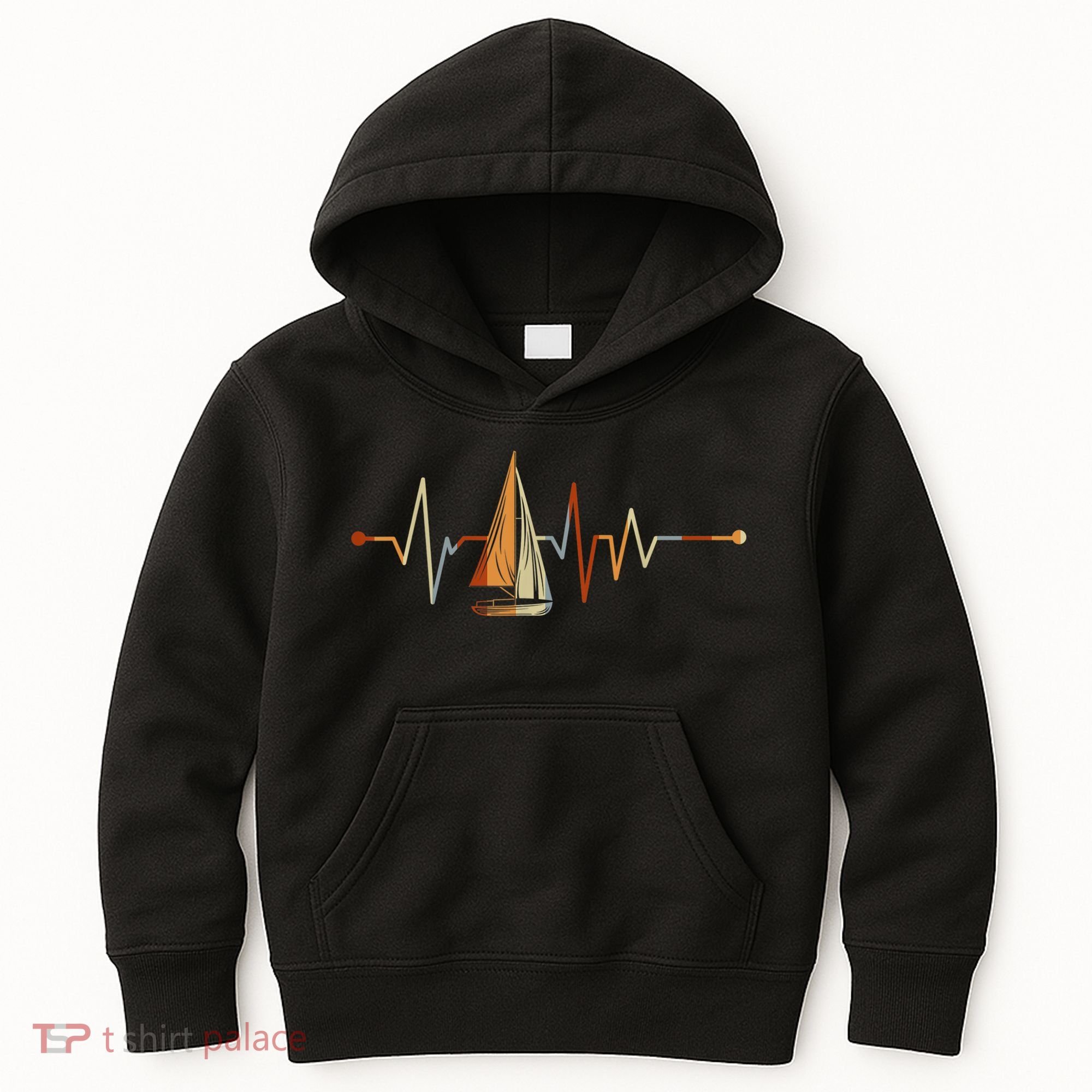 Sea Captain Sail Boat Heartbeat Boat Sailing Kids Hoodie