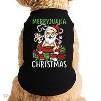 Santa Claus Smoking Weed Marryjuana Christmas 420 Doggie Tank thumb 0