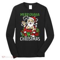Santa Claus Smoking Weed Marryjuana Christmas 420 Long Sleeve Shirt thumb 0