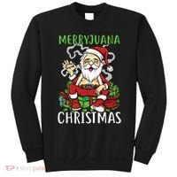 Santa Claus Smoking Weed Marryjuana Christmas 420 Sweatshirt thumb 0