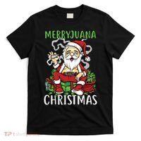 Santa Claus Smoking Weed Marryjuana Christmas 420 T-Shirt thumb 0