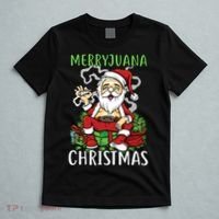 Santa Claus Smoking Weed Marryjuana Christmas 420 T-Shirt thumb 5