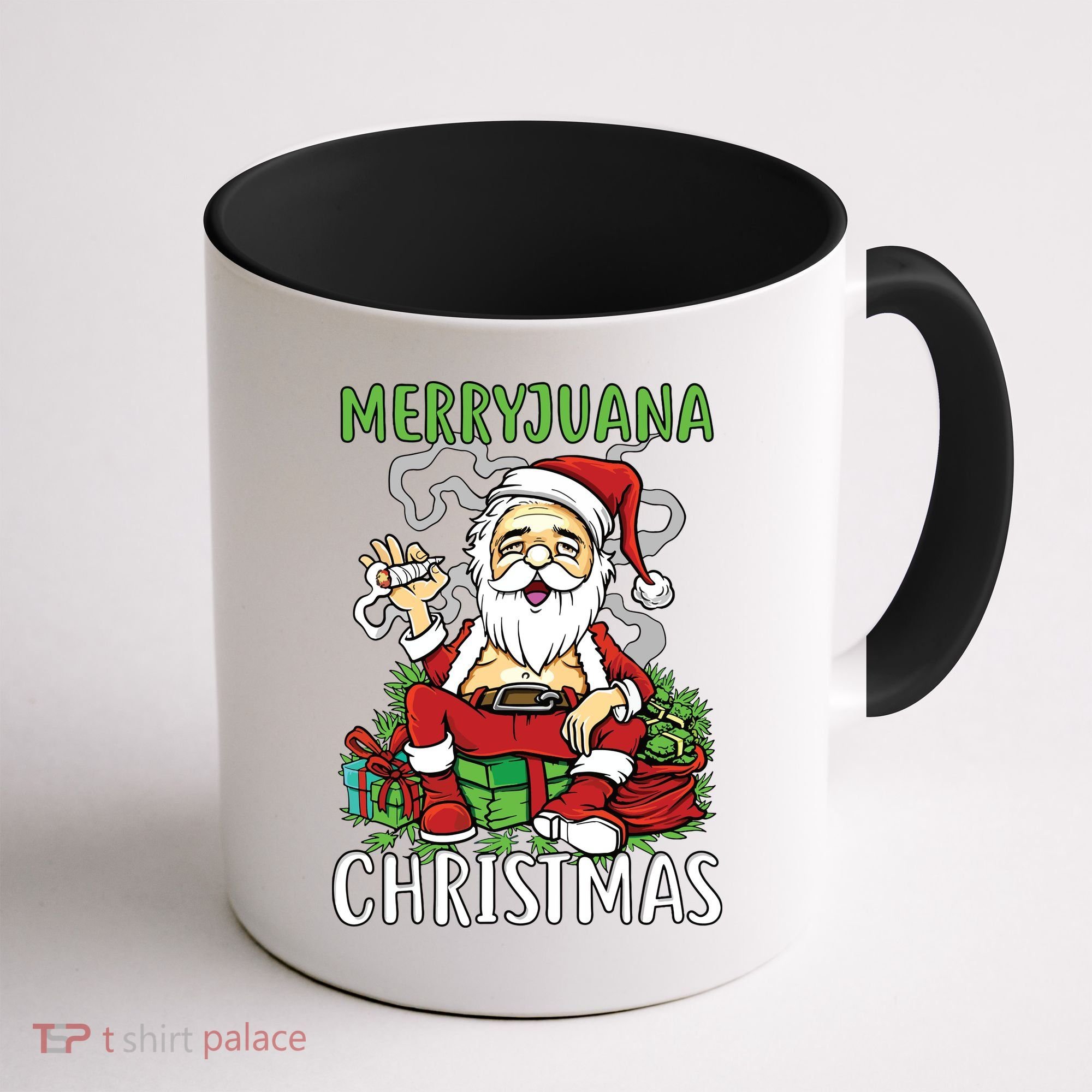 Santa Claus Smoking Weed Marryjuana Christmas 420 Coffee Mug