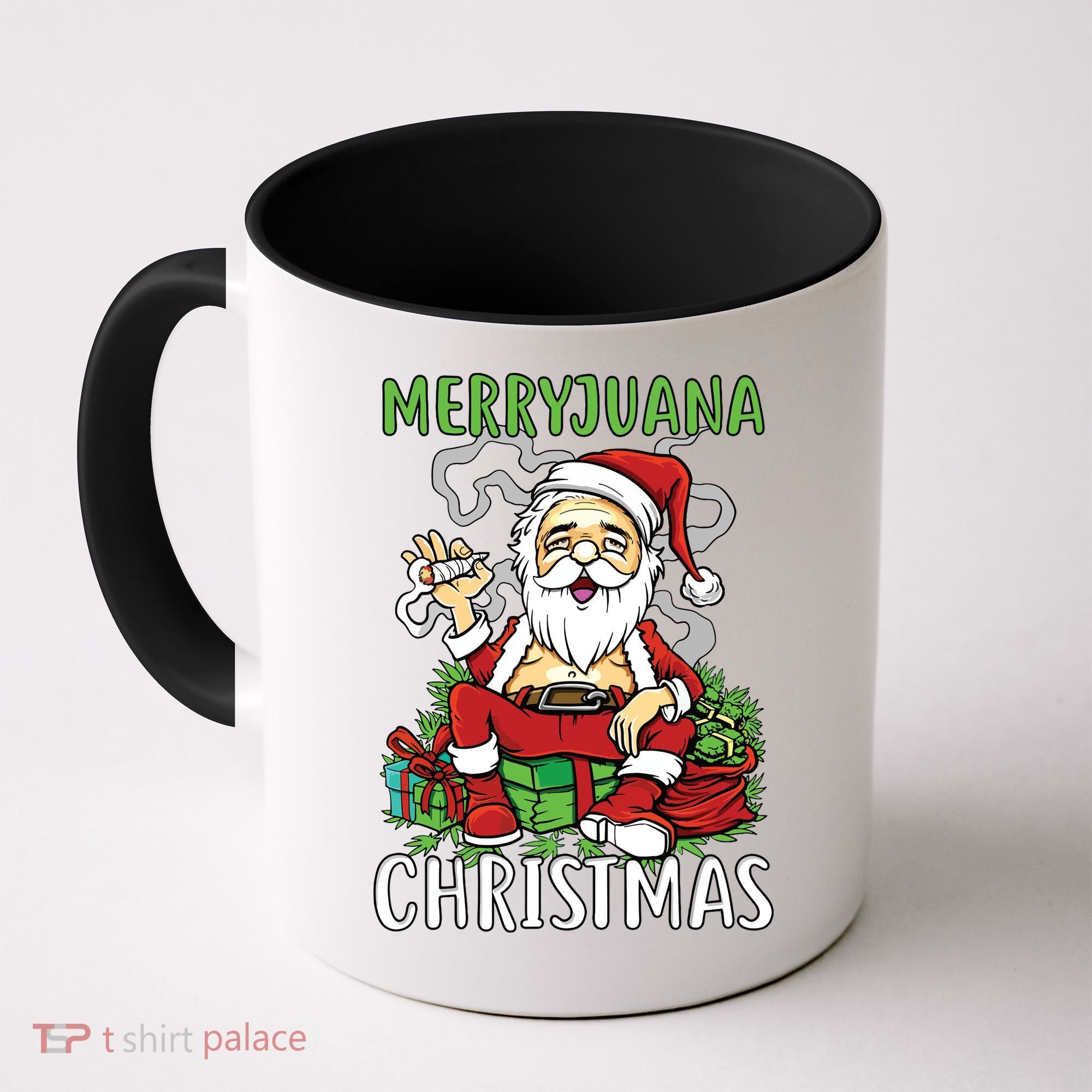 Santa Claus Smoking Weed Marryjuana Christmas 420 Coffee Mug