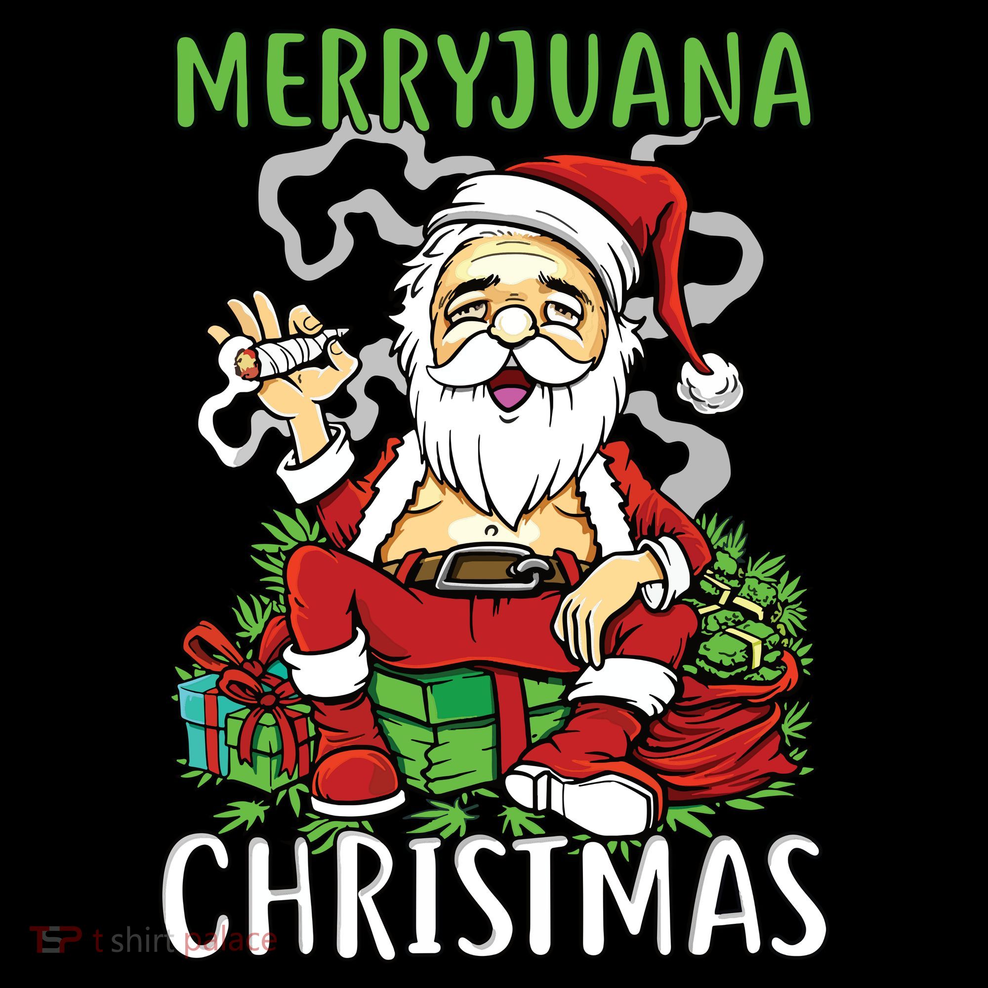 Santa Claus Smoking Weed Marryjuana Christmas 420 Coffee Mug
