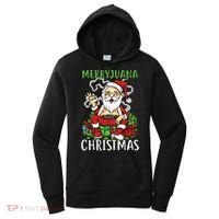 Santa Claus Smoking Weed Marryjuana Christmas 420 Women's Hoodie thumb 0