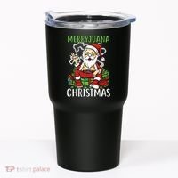 Santa Claus Smoking Weed Marryjuana Christmas 420 Tumbler thumb 0