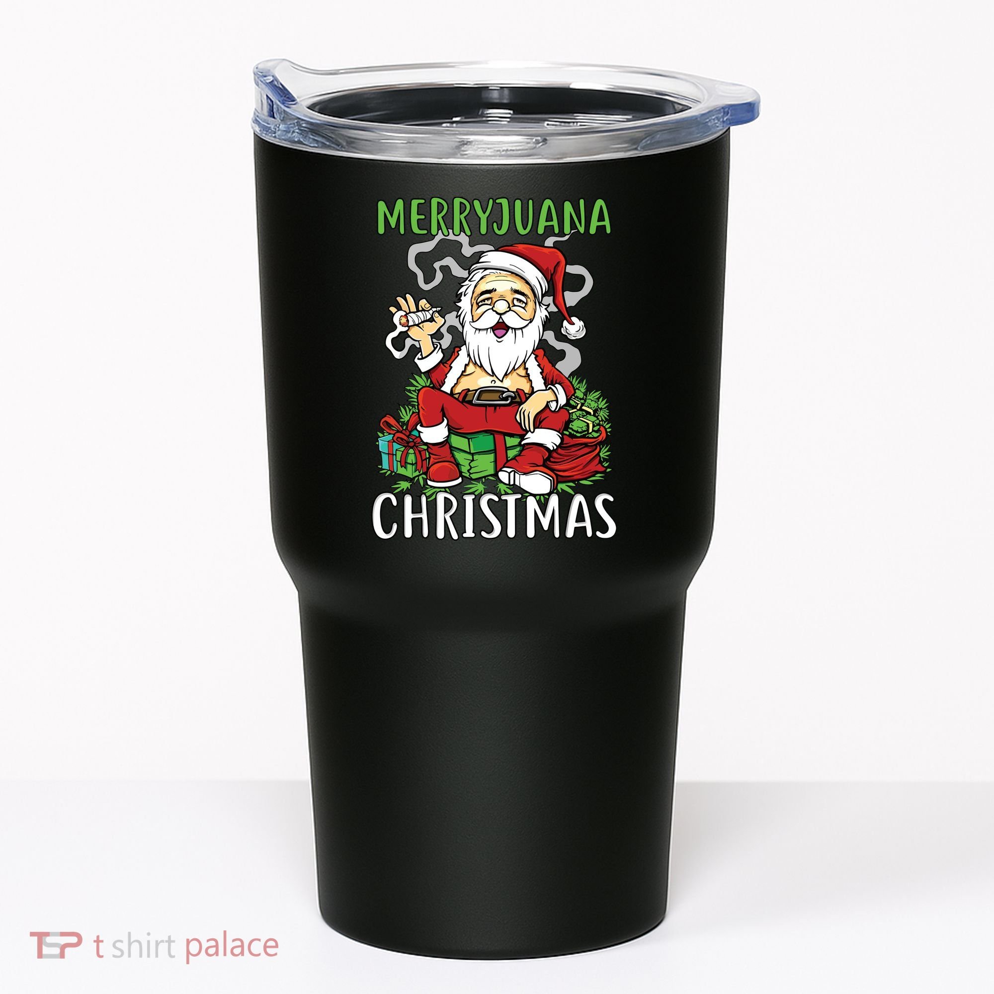Santa Claus Smoking Weed Marryjuana Christmas 420 Tumbler