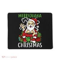 Santa Claus Smoking Weed Marryjuana Christmas 420 Mousepad thumb 0