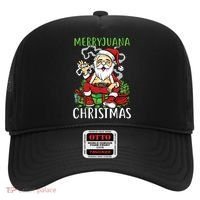 Santa Claus Smoking Weed Marryjuana Christmas 420 Hat thumb 0