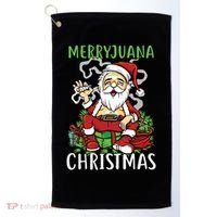 Santa Claus Smoking Weed Marryjuana Christmas 420 Golf Towel thumb 0