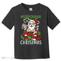 Santa Claus Smoking Weed Marryjuana Christmas 420 Toddler T-Shirt thumb 0