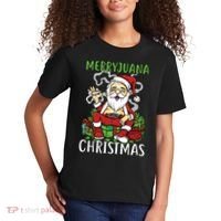 Santa Claus Smoking Weed Marryjuana Christmas 420 Kids T-Shirt thumb 2