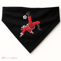 Soccer Christmas Santa Bicycle Kick Xmas Boy Ball Sport USA-Made Doggie Bandana thumb 0