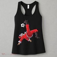Soccer Christmas Santa Bicycle Kick Xmas Boy Ball Sport Women's Tank Top thumb 3