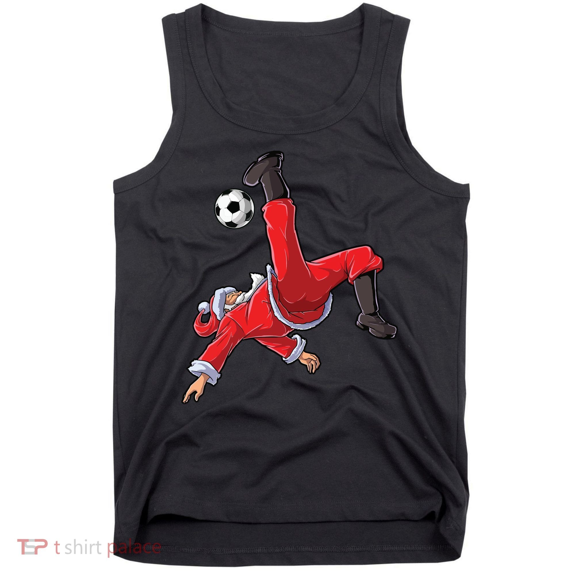Soccer Christmas Santa Bicycle Kick Xmas Boy Ball Sport Tank Top