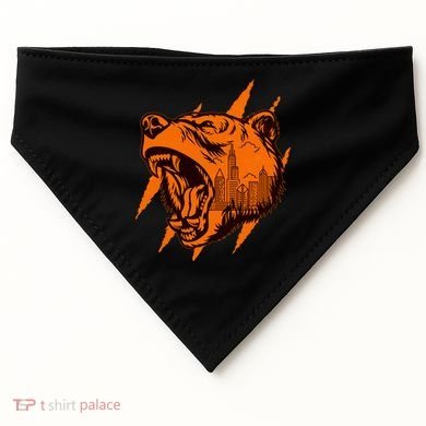 Sporty Chicago Skyline Roaring Bear USA-Made Doggie Bandana