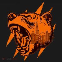 Sporty Chicago Skyline Roaring Bear USA-Made Doggie Bandana thumb 2