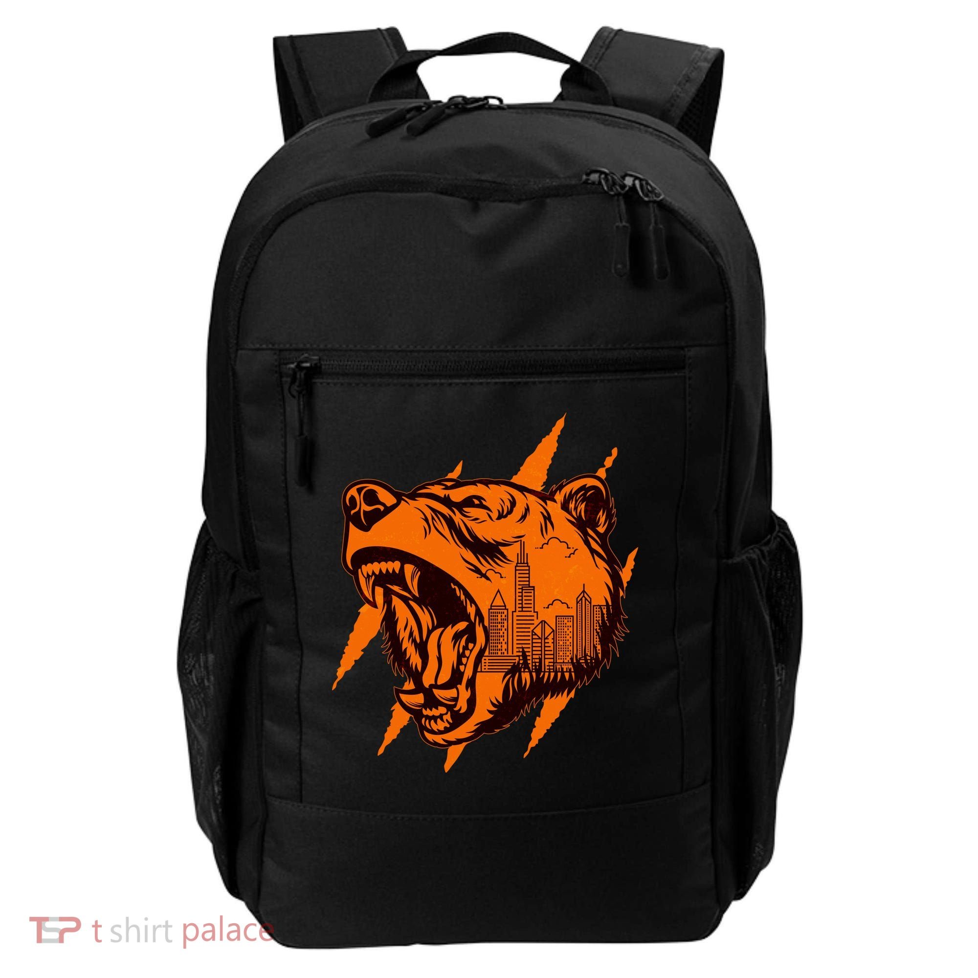 Sporty Chicago Skyline Roaring Bear Backpack