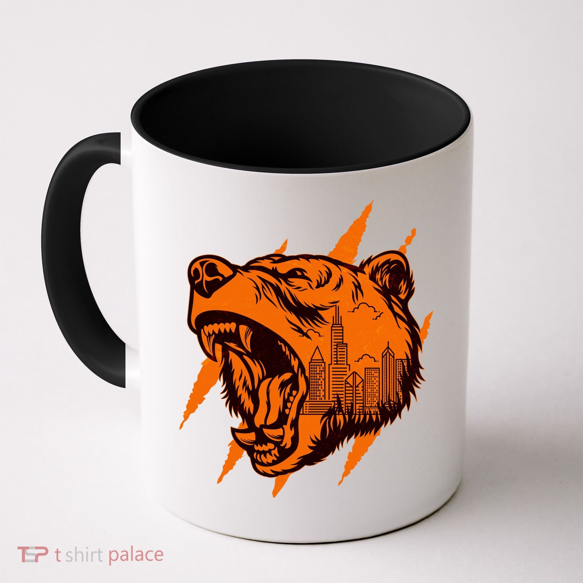 Sporty Chicago Skyline Roaring Bear Coffee Mug