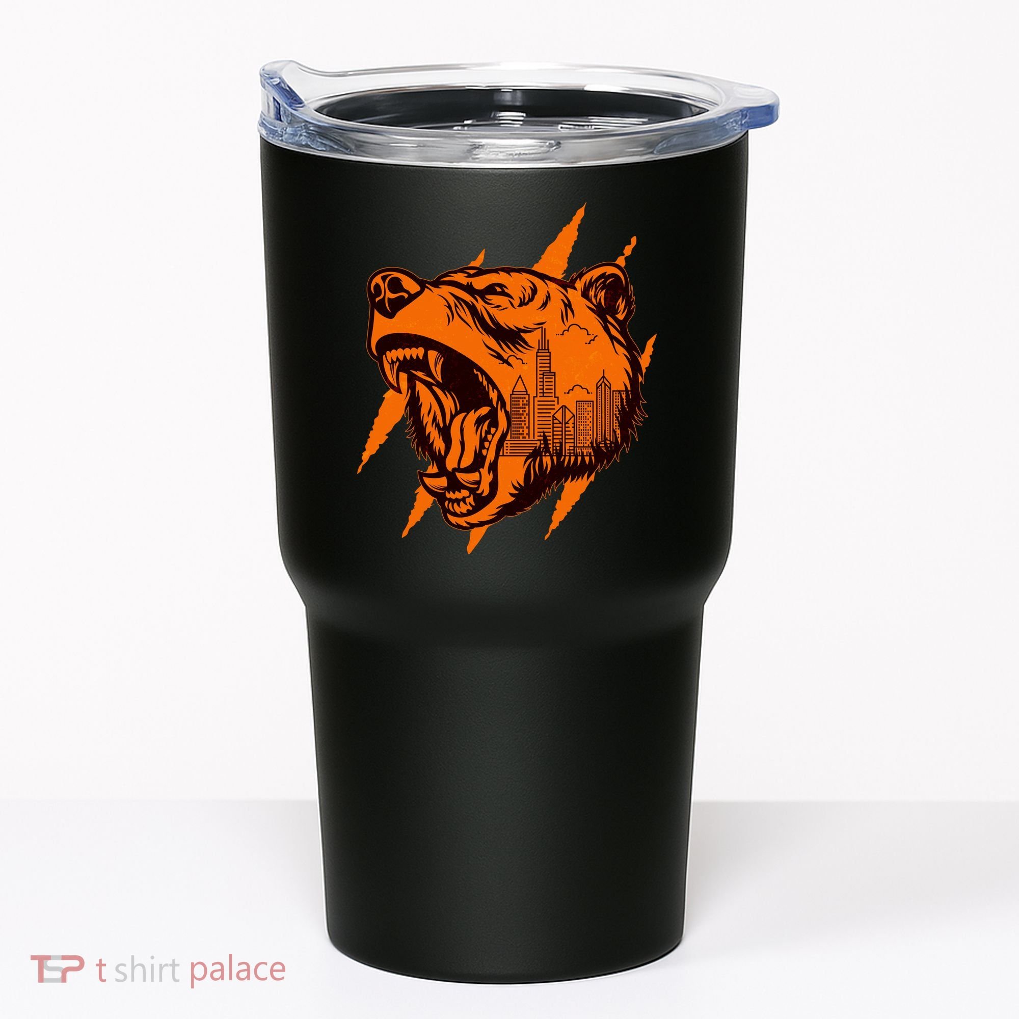 Sporty Chicago Skyline Roaring Bear Tumbler