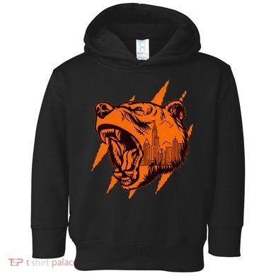 Sporty Chicago Skyline Roaring Bear Toddler Hoodie