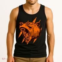 Sporty Chicago Skyline Roaring Bear Tank Top thumb 3