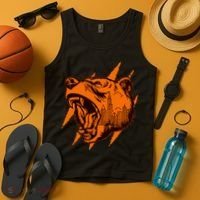 Sporty Chicago Skyline Roaring Bear Tank Top thumb 4