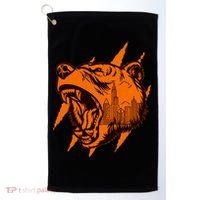Sporty Chicago Skyline Roaring Bear Golf Towel thumb 0