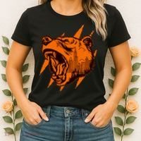Sporty Chicago Skyline Roaring Bear Women's T-Shirt thumb 2