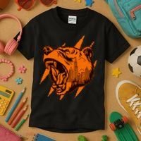 Sporty Chicago Skyline Roaring Bear Kids T-Shirt thumb 3