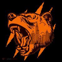 Sporty Chicago Skyline Roaring Bear Kids T-Shirt thumb 4