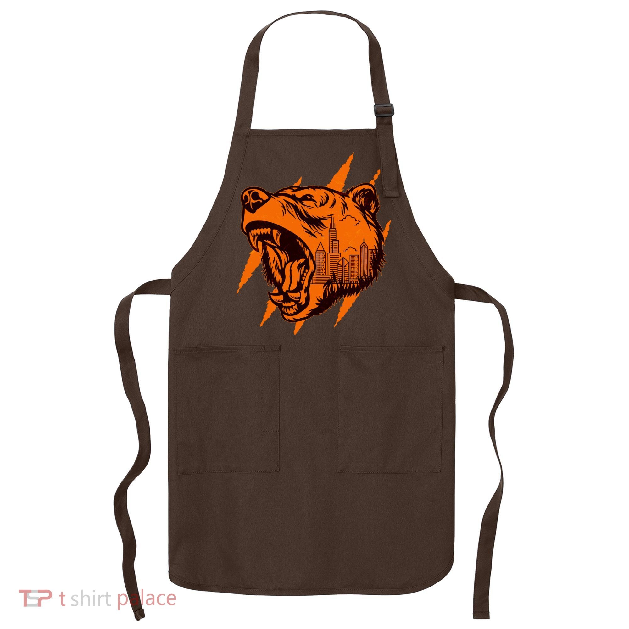 Sporty Chicago Skyline Roaring Bear Apron