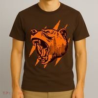 Sporty Chicago Skyline Roaring Bear T-Shirt thumb 3