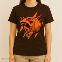 Sporty Chicago Skyline Roaring Bear T-Shirt thumb 4