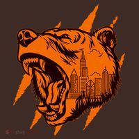 Sporty Chicago Skyline Roaring Bear Mousepad thumb 1