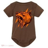 Sporty Chicago Skyline Roaring Bear Baby Bodysuit thumb 0