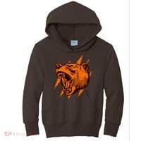 Sporty Chicago Skyline Roaring Bear Kids Hoodie thumb 0